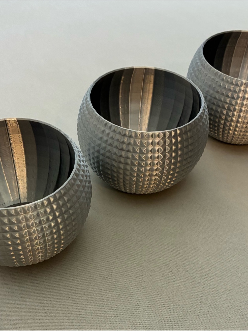 3 Silver Three Inch Plant Pots - Picture 5 of 5